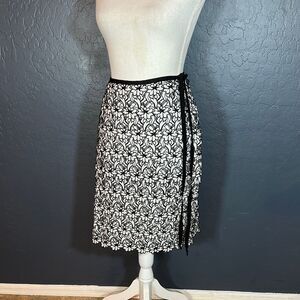 Nicole Miller Black and White Wrap‎ Pencil Skirt